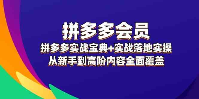 拼多多会员实战宝典+实战落地实操，从新手到高阶内容全面覆盖-三六网赚