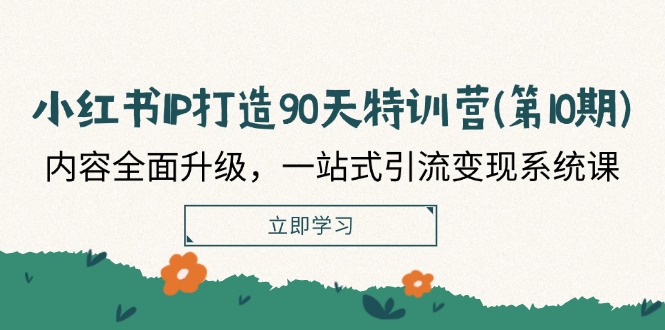 小红书IP打造90天特训营(第10期)：内容全面升级，一站式引流变现系统课-三六网赚