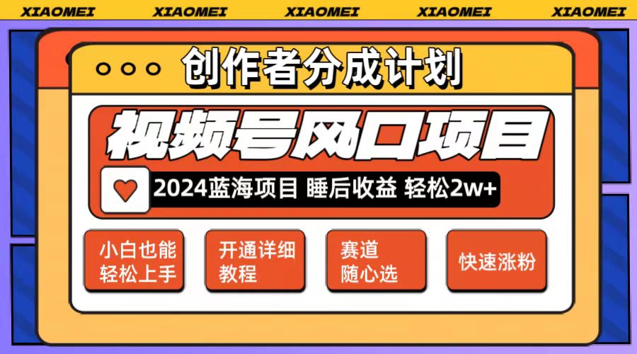 （12084期）微信视频号大风口项目 轻松月入2w+ 多赛道选择，可矩阵，玩法简单轻松上手-三六网赚