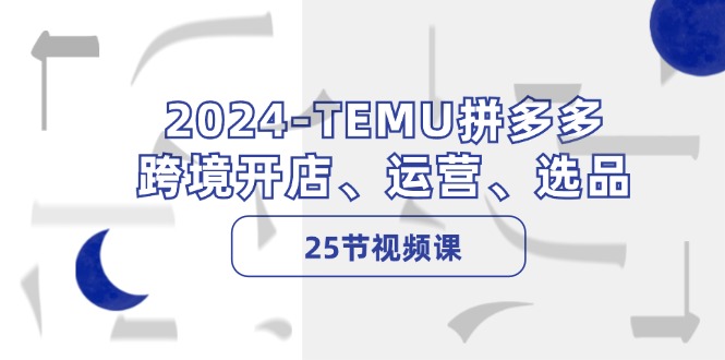 （12106期）2024-TEMU拼多多·跨境开店、运营、选品（25节视频课）-三六网赚