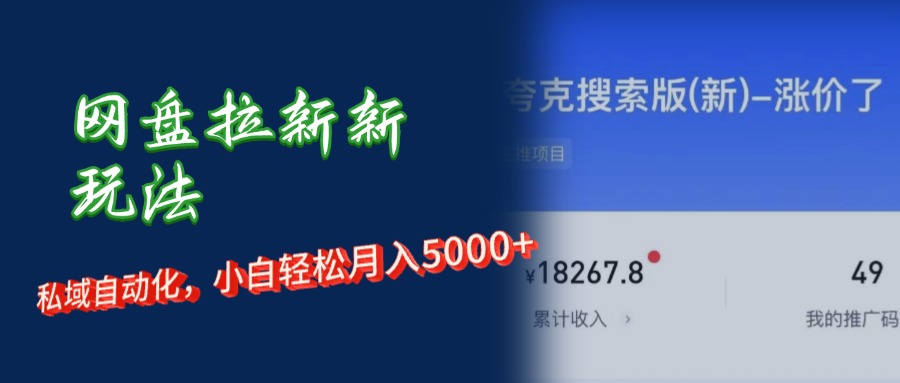 （12141期）网盘拉新+私域运营，小白轻松月入5000+！-三六网赚