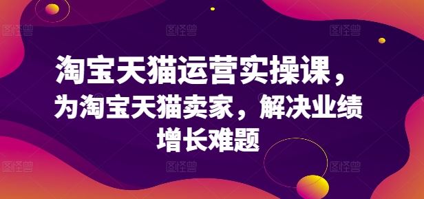 淘宝天猫运营实操课，为淘宝天猫卖家，解决业绩增长难题-三六网赚