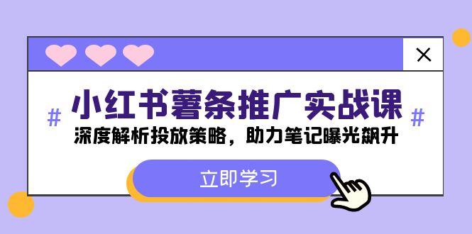 小红书-薯条推广实战课：深度解析投放策略，助力笔记曝光飙升-三六网赚