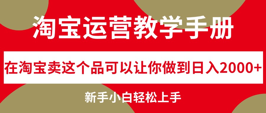 （12351期）淘宝运营教学手册，在淘宝卖这个品可以让你做到日入2000+，新手小白轻…-三六网赚