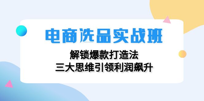 （12398期）电商选品实战班：解锁爆款打造法，三大思维引领利润飙升-三六网赚