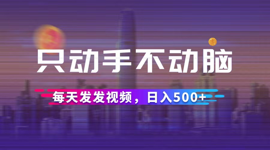 （12433期）只动手不动脑，每天发发视频，日入500+-三六网赚