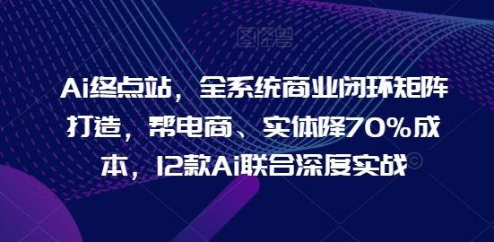 Ai终点站，全系统商业闭环矩阵打造，帮电商、实体降70%成本，12款Ai联合深度实战【0906更新】-三六网赚