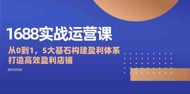 1688实战运营课：从0到1，5大基石构建盈利体系，打造高效盈利店铺-三六网赚