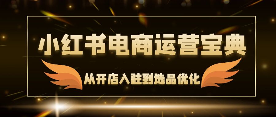 （12497期）小红书电商运营宝典：从开店入驻到选品优化，一站式解决你的电商难题-三六网赚