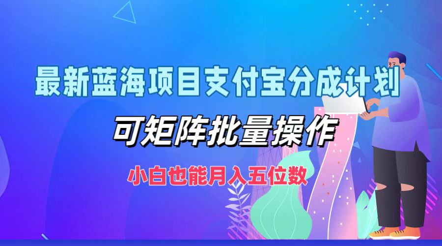 最新蓝海项目支付宝分成计划，可矩阵批量操作，小白也能月入五位数-三六网赚