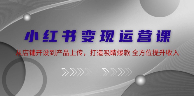 小红书变现运营课：从店铺开设到产品上传，打造吸睛爆款 全方位提升收入-三六网赚