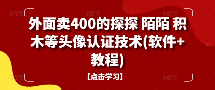 外面卖400的探探 陌陌 积木等头像认证技术(软件+教程)-三六网赚