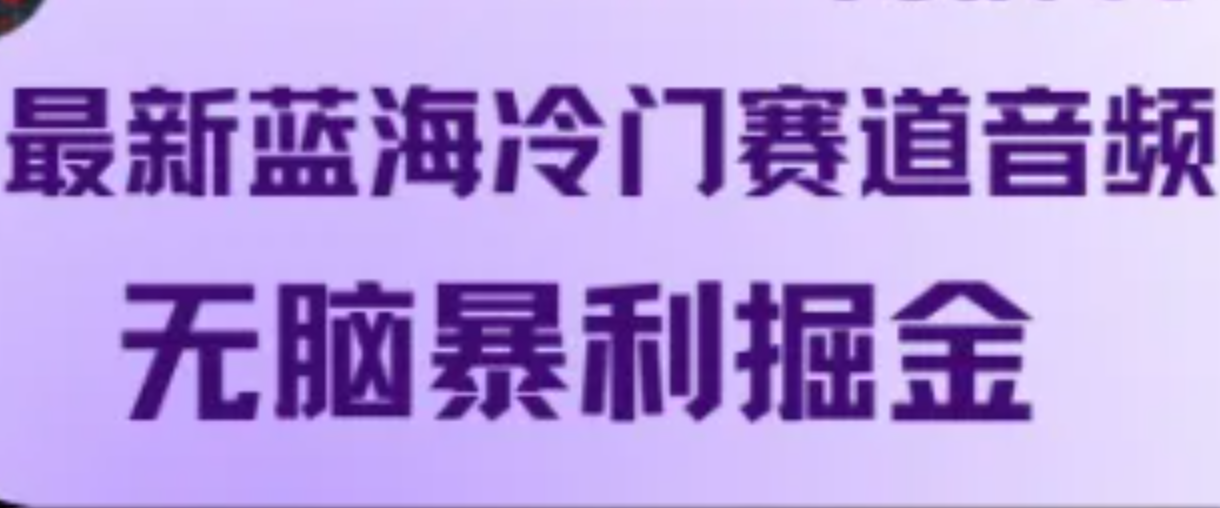 最新蓝海冷门赛道音频，无脑暴利掘金-三六网赚