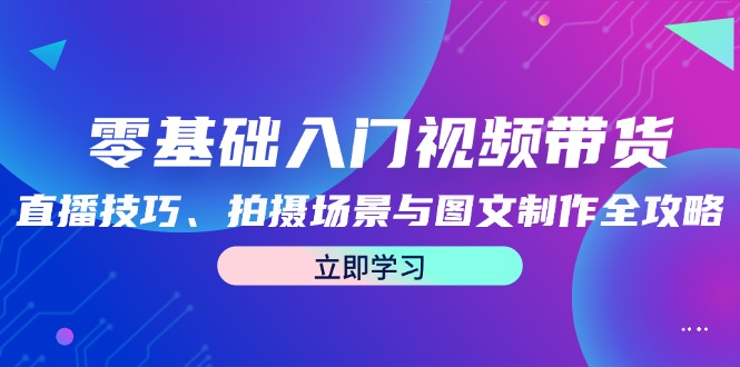 零基础入门视频带货：直播技巧、拍摄场景与图文制作全攻略-三六网赚