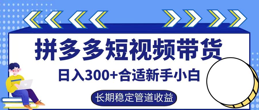 拼多多短视频带货日入300+，实操账户展示看就能学会-三六网赚