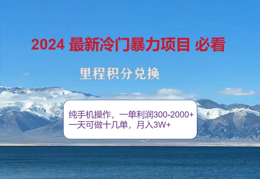 （12856期）2024惊爆冷门暴利！出行高峰来袭，里程积分，高爆发期，一单300+—2000…-三六网赚