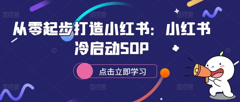 从零起步打造小红书：小红书冷启动SOP-三六网赚