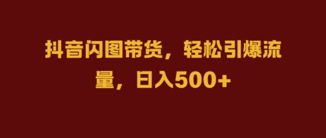 抖音闪图带货，轻松引爆流量，日入几张【揭秘】-三六网赚