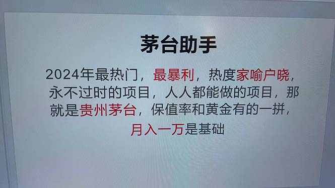 （12990期）魔法贵州茅台代理，永不淘汰的项目，抛开传统玩法，使用科技，命中率极…-三六网赚