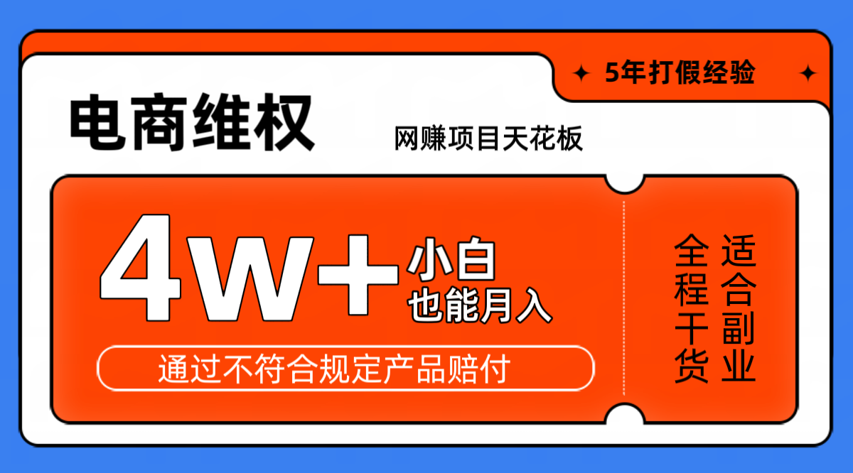 网赚项目天花板电商购物维权月收入稳定4w+独家玩法小白也能上手-三六网赚