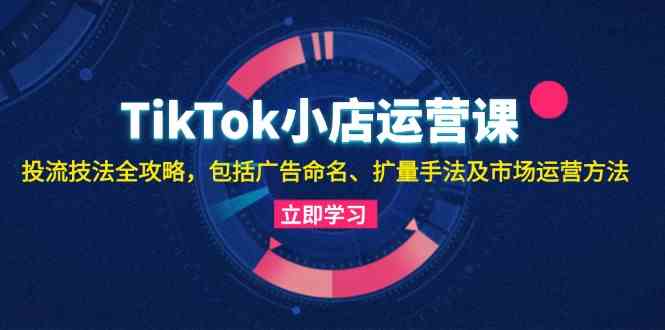 TikTok小店运营课：投流技法全攻略，包括广告命名 扩量手法及市场运营方法-三六网赚