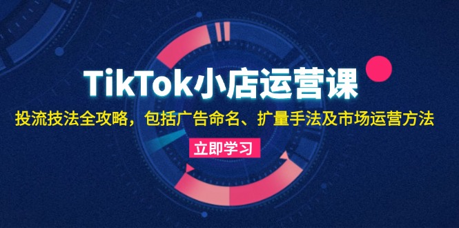 （13063期）TikTok小店运营课：投流技法全攻略，包括广告命名 扩量手法及市场运营方法-三六网赚