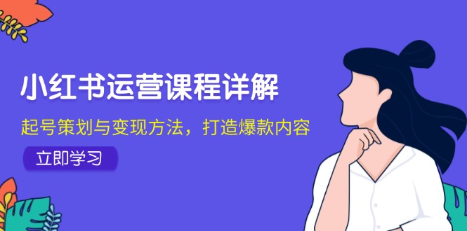 小红书运营课程详解：起号策划与变现方法，打造爆款内容-三六网赚