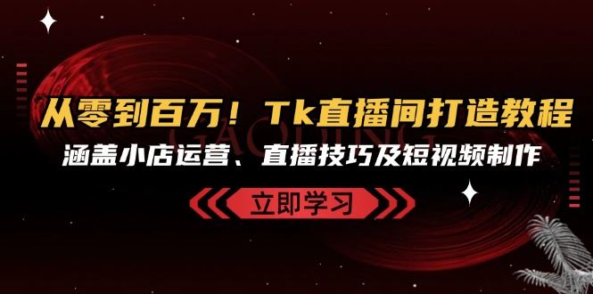 （13098期）从零到百万！Tk直播间打造教程，涵盖小店运营、直播技巧及短视频制作-三六网赚