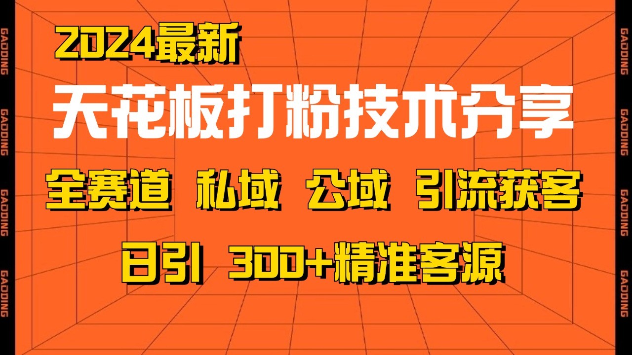 天花板打粉技术分享，野路子玩法 曝光玩法免费矩阵自热技术日引2000+精准客户-三六网赚