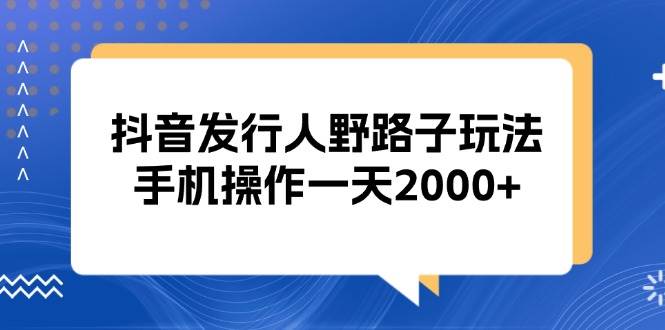 （13220期）抖音发行人野路子玩法，手机操作一天2000+-三六网赚