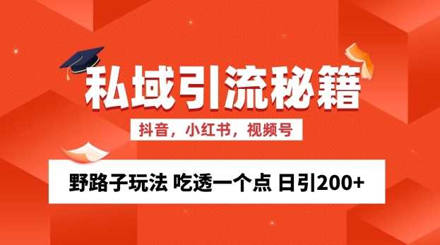 私域流量的精准化获客方法 野路子玩法 吃透一个点 日引200+ 【揭秘】-三六网赚