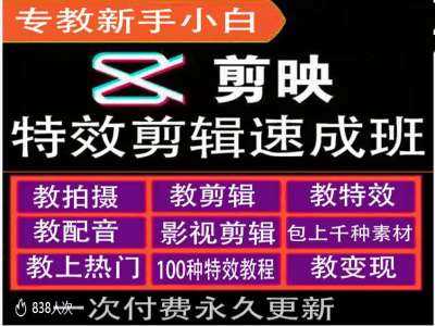 剪映特效教程和运营变现教程，特效剪辑速成班，专教新手小白-三六网赚