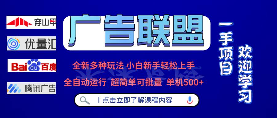 （13258期）广告联盟 全新多种玩法 单机500+  全自动运行  可批量运行-三六网赚