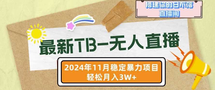 【最新TB-无人直播】11月最新，打造你的日不落直播间，轻松月入过W【揭秘】-三六网赚