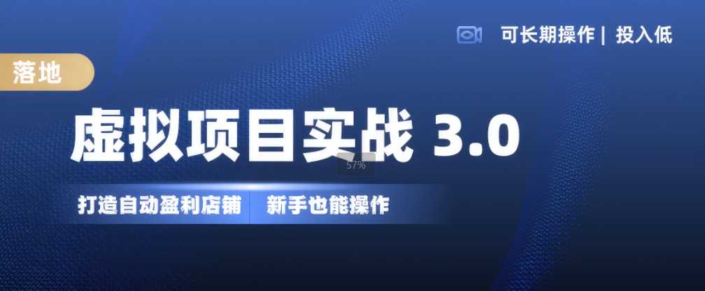 虚拟项目实战3.0，打造自动盈利店铺，可长期操作投入低，新手也能操作-三六网赚