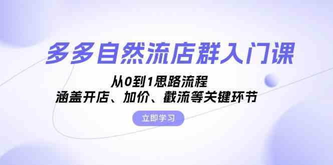 多多自然流店群入门课，从0到1思路流程，涵盖开店、加价、截流等关键环节-三六网赚