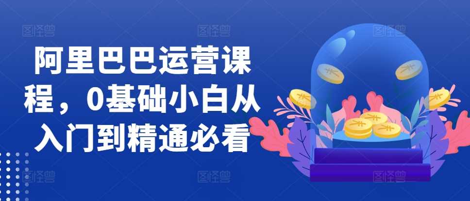 阿里巴巴运营课程，0基础小白从入门到精通必看-三六网赚