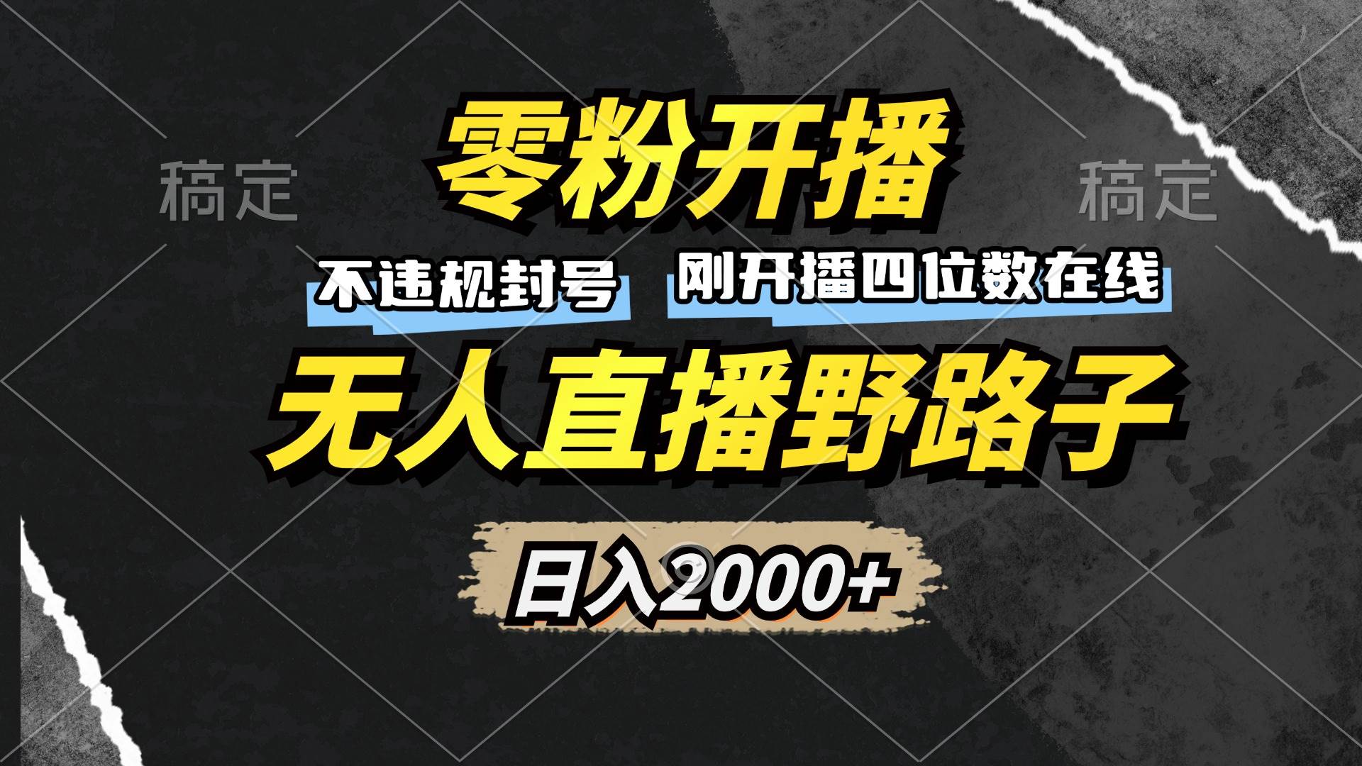 （13292期）零粉开播，无人直播野路子，日入2000+，不违规封号，躺赚收益！-三六网赚