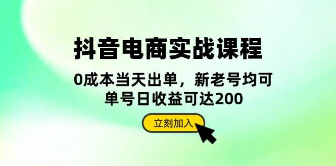 （13350期）抖音 电商实战课程：从账号搭建到店铺运营，全面解析五大核心要素-三六网赚