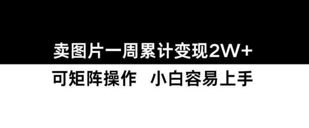 小红书【卖图片】一周累计变现2W+小白易上手-三六网赚