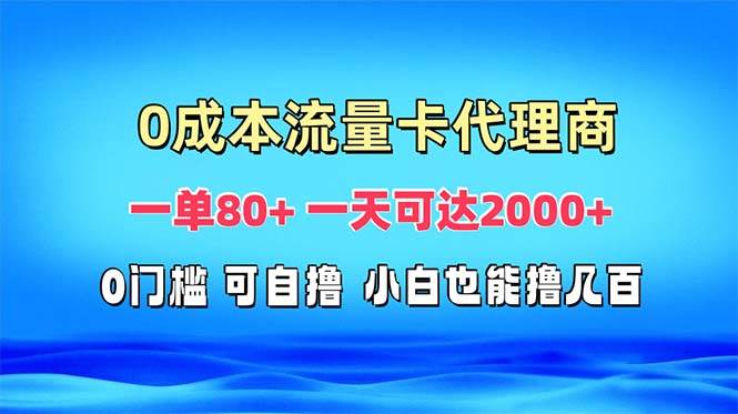 （13391期）免费流量卡代理一单80+ 一天可达2000+-三六网赚