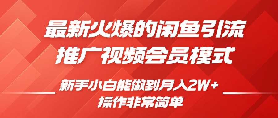 闲鱼引流推广影视会员，0成本就可以操作，新手小白月入过W+【揭秘】-三六网赚