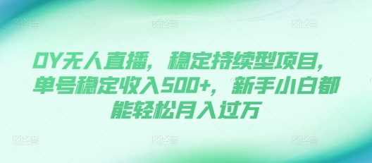 DY无人直播，稳定持续型项目，单号稳定收入500+，新手小白都能轻松月入过万【揭秘】-三六网赚