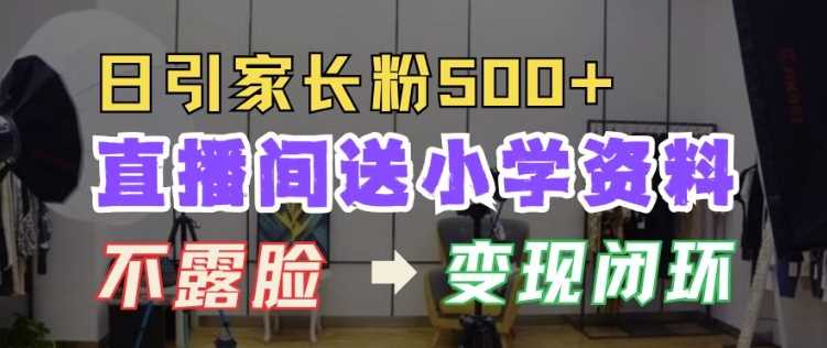 直播间送小学资料，每天引流家长粉500+，变现闭环模式【揭秘】-三六网赚