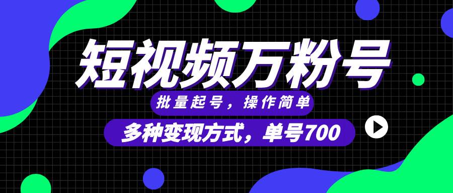 （13497期）短视频快速涨粉，批量起号，单号700，多种变现途径，可无限扩大来做。-三六网赚