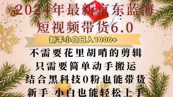 最新京东蓝海短视频带货6.0.不需要花里胡哨的剪辑只需要简单动手搬运结合黑科技0粉也能带货【揭秘】-三六网赚