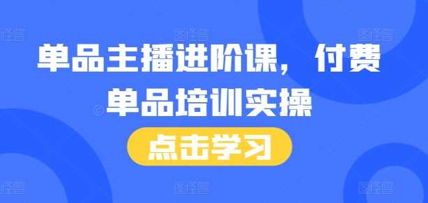 单品主播进阶课，付费单品培训实操，46节完整+话术本-三六网赚