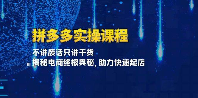 （13577期）拼多多实操课程：不讲废话只讲干货, 揭秘电商终极奥秘,助力快速起店-三六网赚