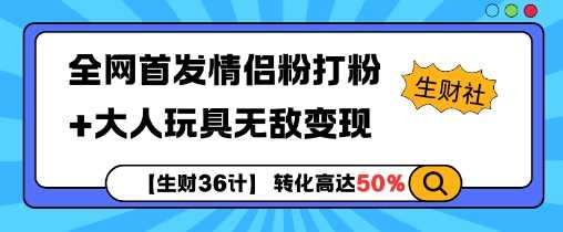 【生财36计】全网首发情侣粉打粉+大人玩具无敌变现-三六网赚