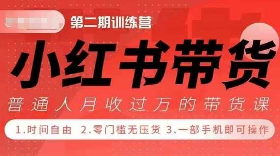 小Red书带货42天训练营 2.0版，宝妈+自由职+上班族+大学生，提高副业收入的大红利项目-三六网赚